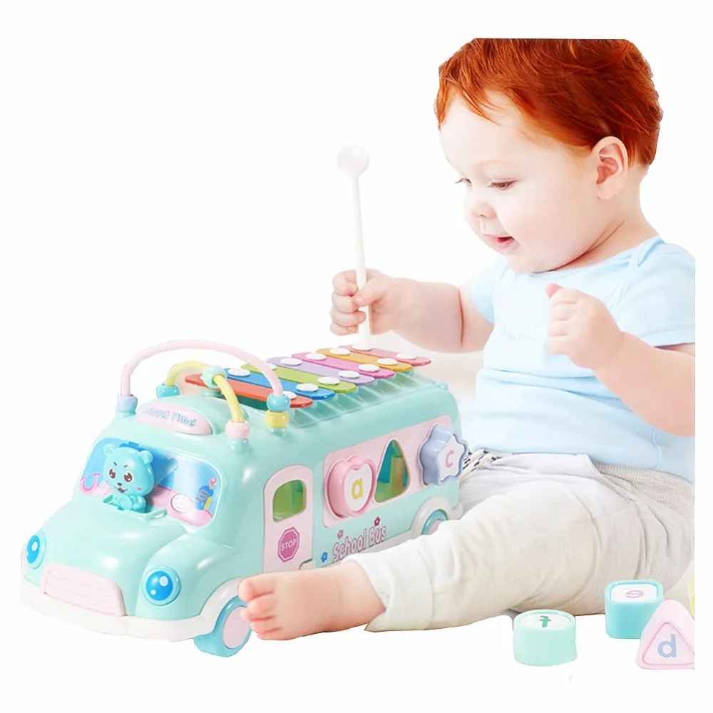 Multifuctional Bus Xylophone Toy Car Match Game Bus With Block Piano Musical Instruments Dragging Educational Vehicle for Kids Multifuctional Bus Xylophone Toy Car Match Game Bus With Block Piano Musical Instruments Dragging Educational Vehicle for Kids