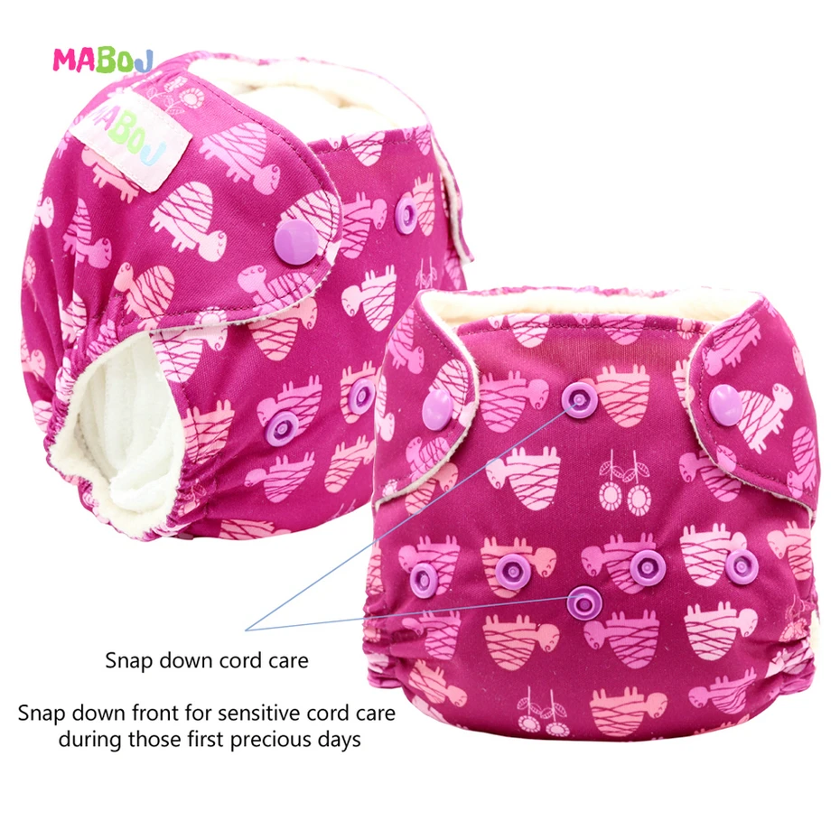 

MABOJ Cloth Nappy All in One Newborn AIO Waterproof Adjustable Baby Cloth Diapers Fits 4-12lbs Resuable Wholesale New