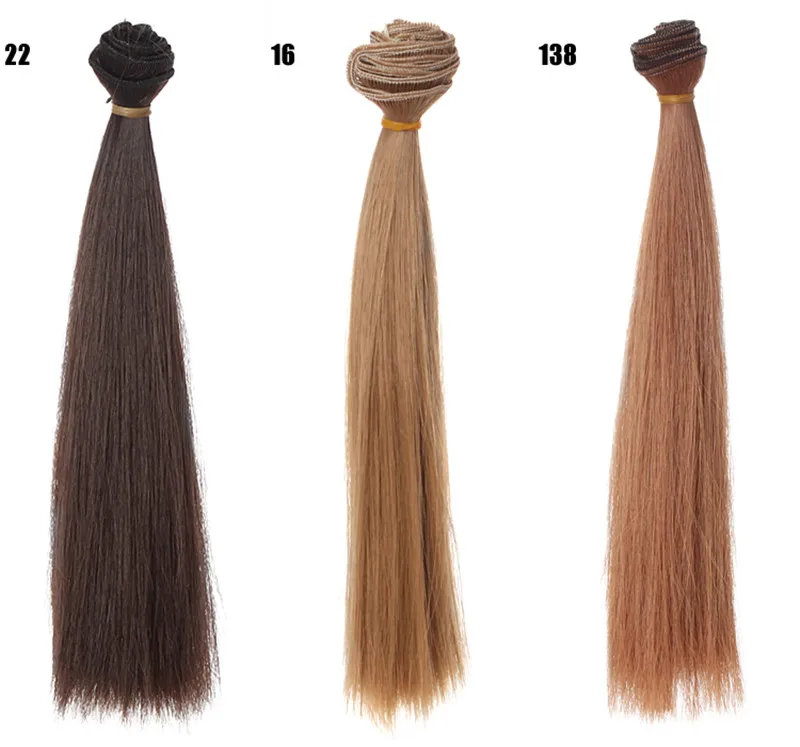 3 шт. 15*100 см аксессуары для кукол прямые синтетические волокна парик волосы для ручной работы ткань высокая температура провода Diy Texitle - Цвет: 01  3 Pcs