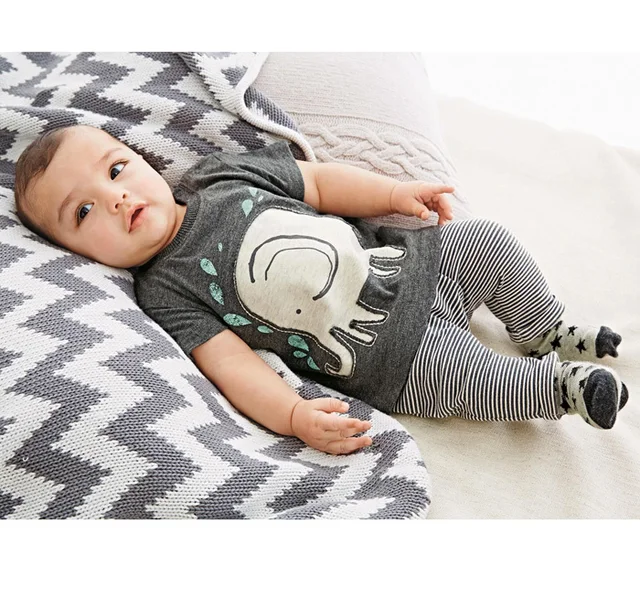 Buy 2015 Cute baby clothes elephant t shirt+pants