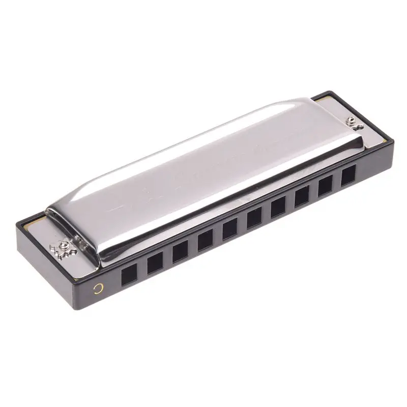 

New Swan Harmonica 10 Holes Key of C for Blues Rock Jazz Folk Harmonicas Silver