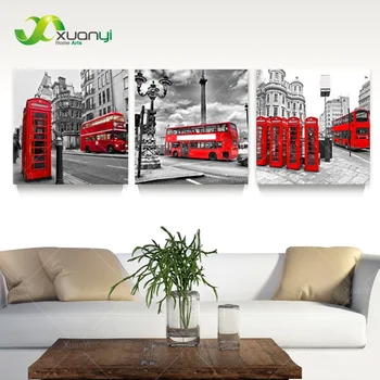 

3 Pcs Hot Sell Modern Wall Art Painting Landscape Home Decorative London City Art Picture Paints Printing On Canvas(No Frame)
