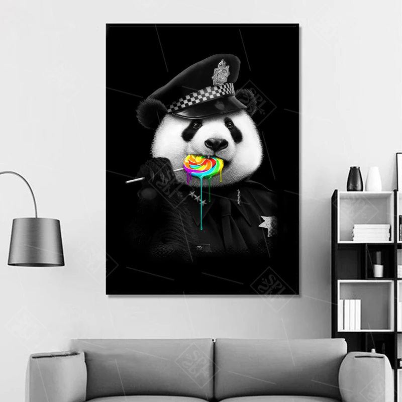 Милый мультфильм плакаты и принты панда картина с рисунком животных детская комната стены искусства картина для гостиной Дети украшения