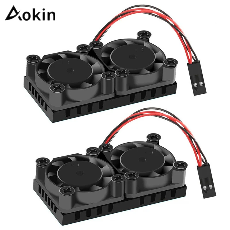 

Aokin For Raspberry Pi Cooling Fan with Thermal Conductive Adhesive Tape and Heat Sink For Raspberry Pi 3 2 Model B B+