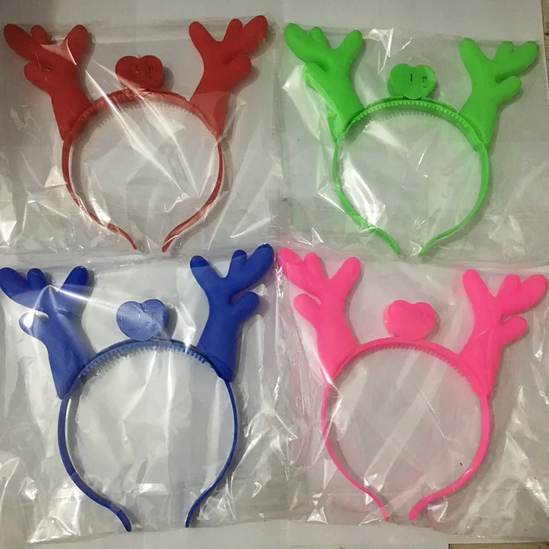 4Pcs/Set LED Luminous Antlers Headwear Hair Band Toys Halloween Glow In The Dark Light Up Toys for Children Sticks Luminous - Цвет: 4pcs set