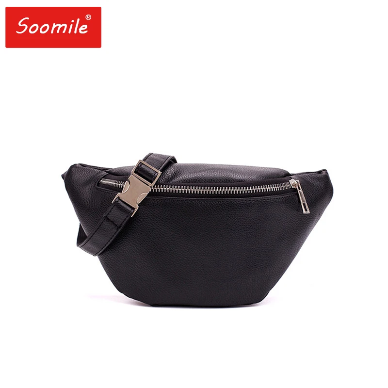 black chain fanny pack
