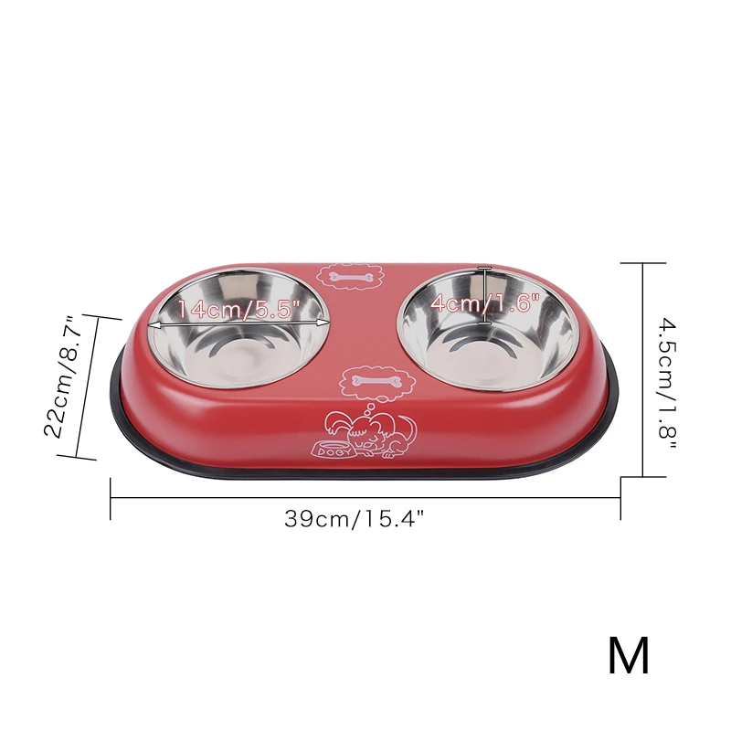 Кормушка для собак из нержавеющей стали, Большая двойная миска, легко берется, Еда/вода, кормушка для щенков, миска для собак и кошек, 2 цвета, хорошее качество, хит