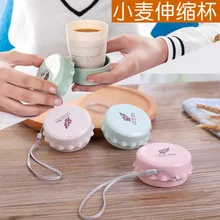 Приуроченные акции, складная цветная портативная силиконовая телескопическая чашка для питья, складная чашка для кофе, складная силиконовая чашка с крышками для путешествий