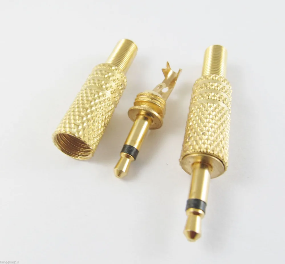 10pcs 3.5mm 1/8" Mono Male Plug Audio Cable Solder Gold Trs Adapter