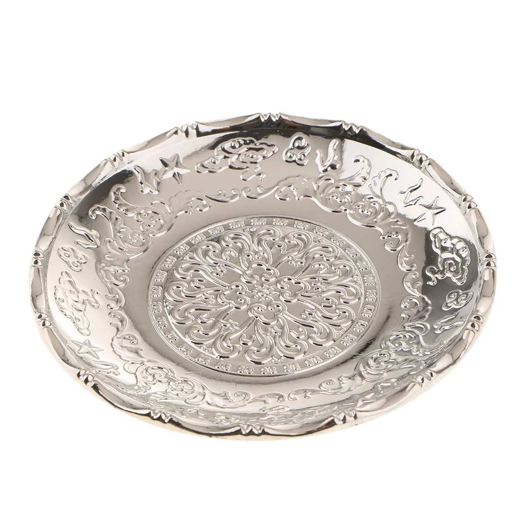 Round~Alloy Teacup Coaster Coffee Cup Mat For Kung Fu Tea Fittings Silver