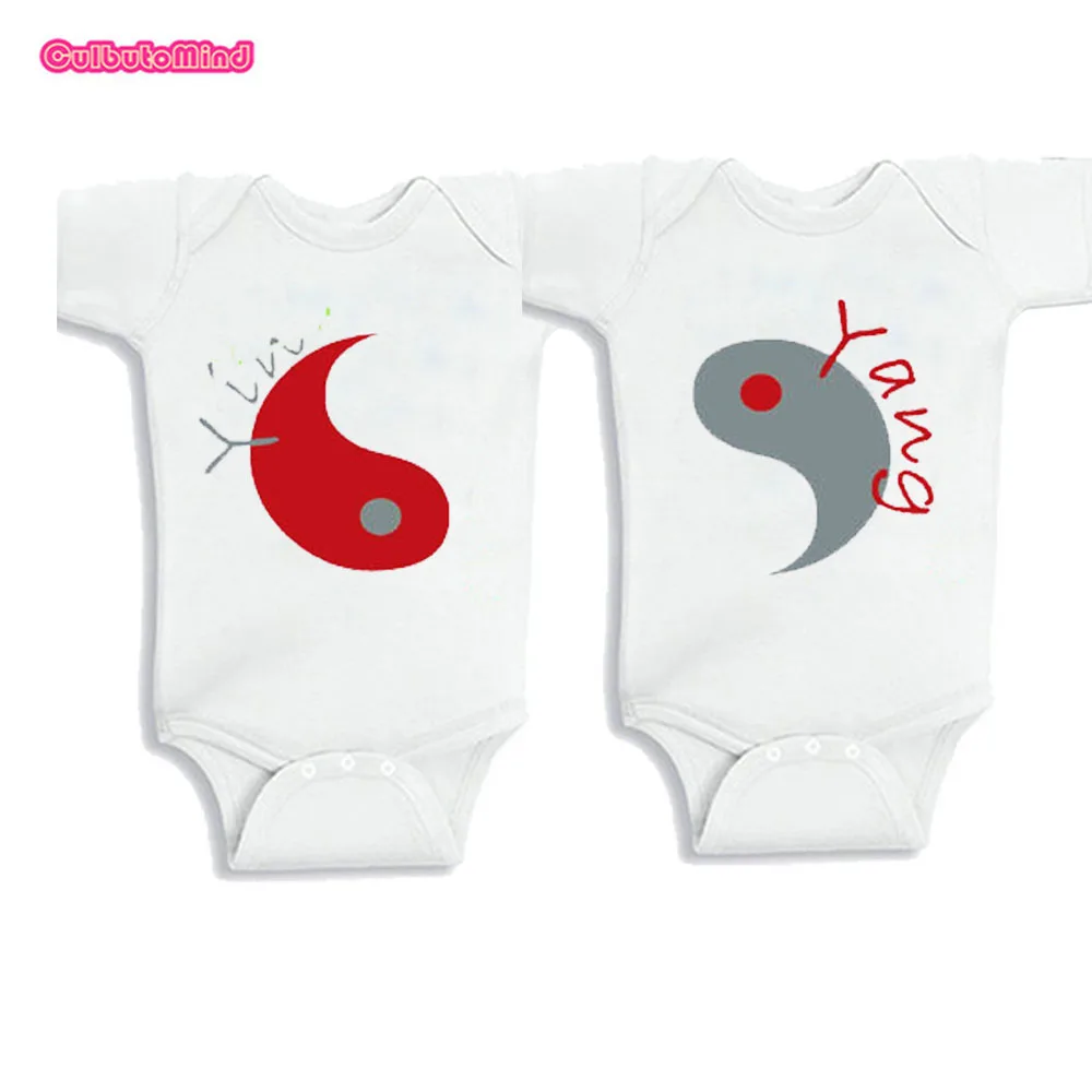 Culbutomind/детская одежда для близнецов, комплекты для девочек-близнецов, милый комбинезон для новорожденных из органического хлопка, милый кекс(от 0 до 12 месяцев - Цвет: yinyang