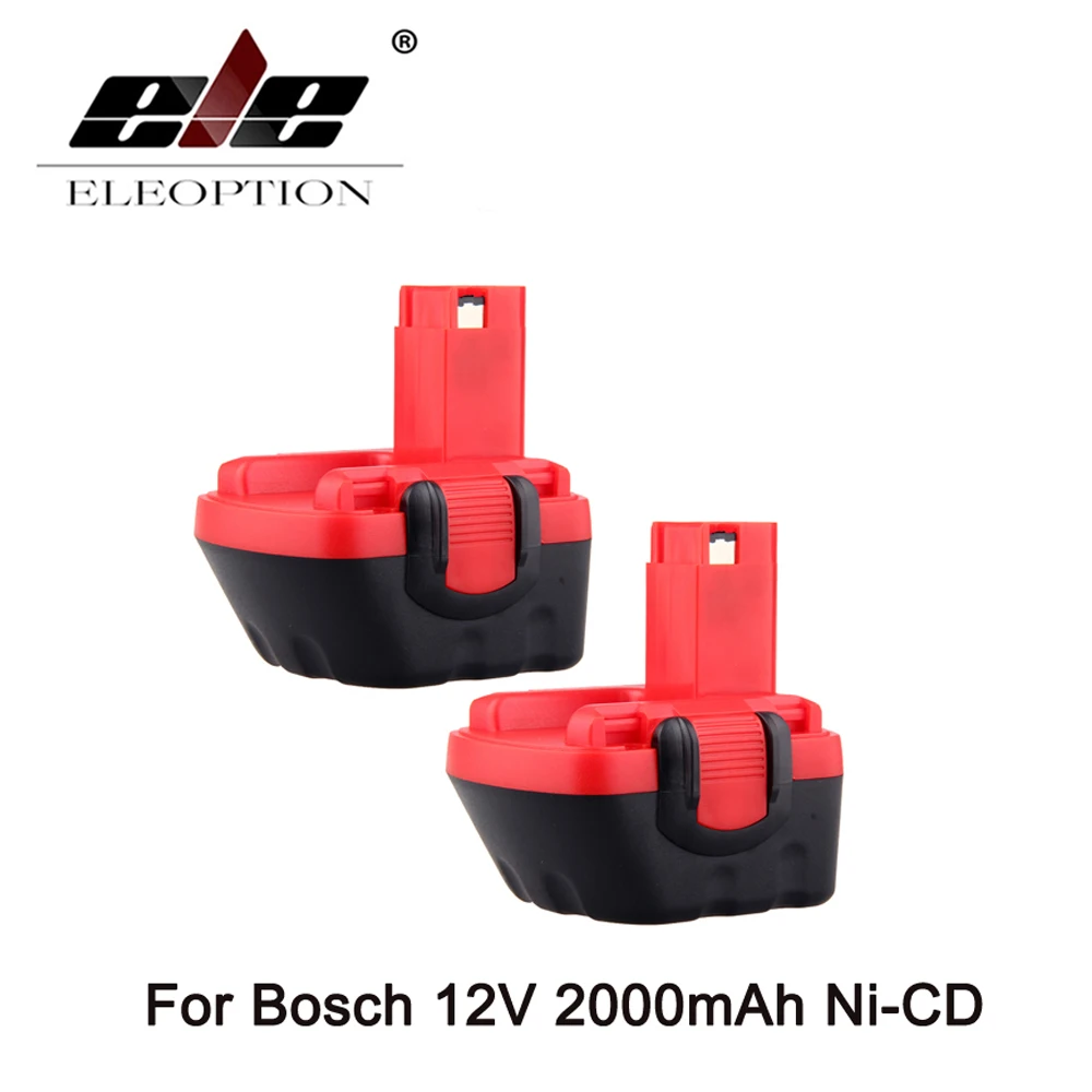 ELEOPTION 2PCS 12V 2000mAh Battery For Bosch BAT043 BAT045 12 VE 2 GLI