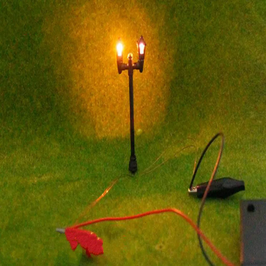 2018 new garden model plastic light in ho train layout (7)