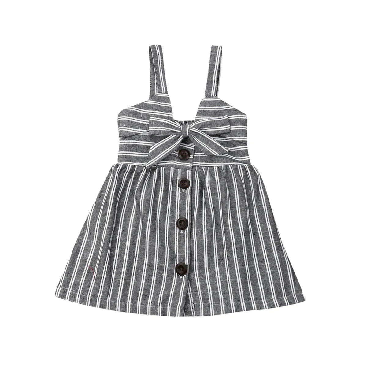 

New Toddler Kids Baby Girls Stripe Dress Princess Party Summer Sleeveless Dress