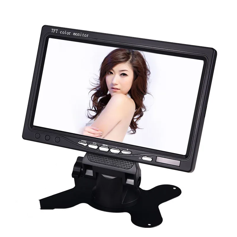 

7W Universal Car Monitor 7 Inch Car Display Truck LCD AV Connector HD Monitor Bus Car Reversing Priority LCD Display Monitor