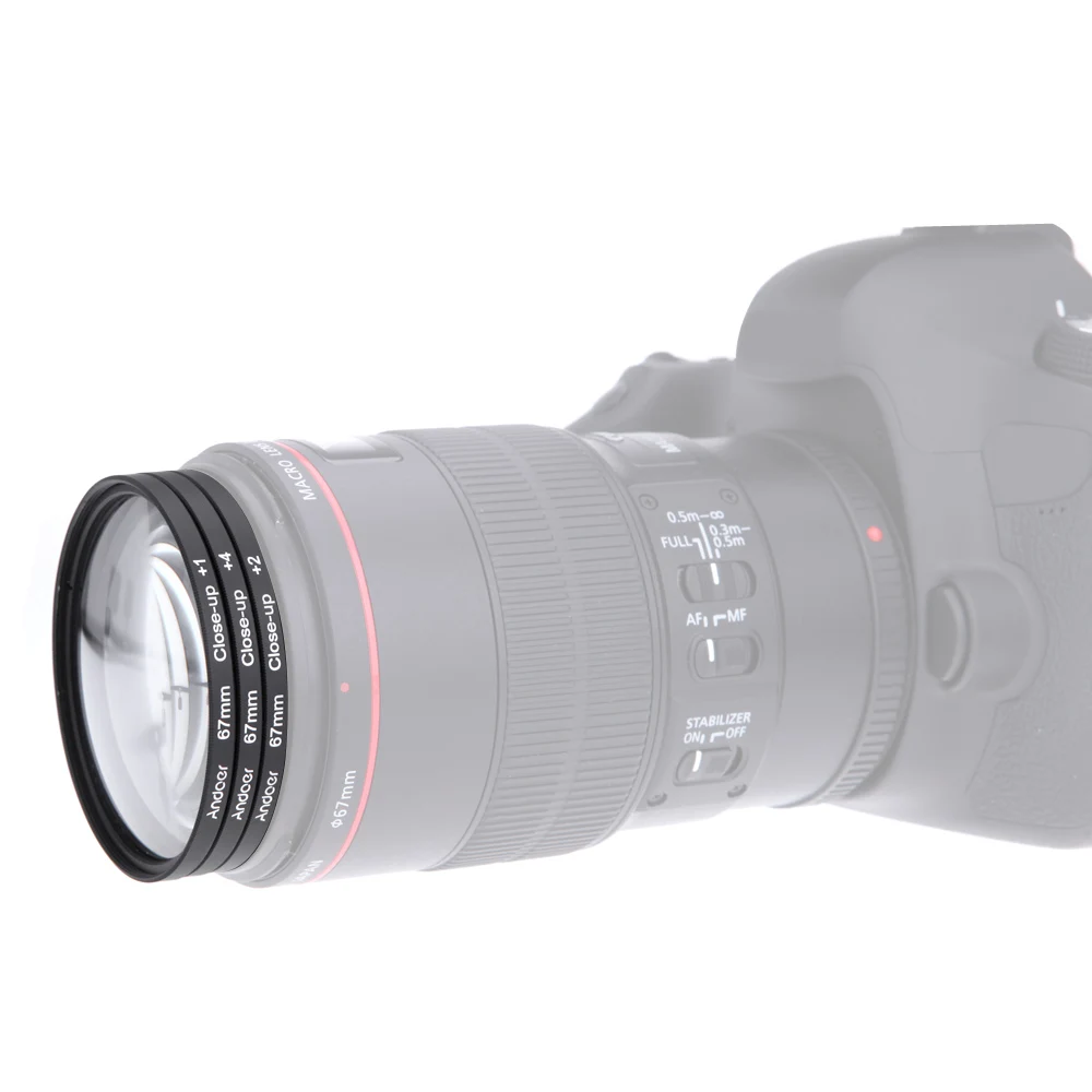 Набор макрофильтров Andoer 55 мм + 1 2 4 10 с мешком для Nikon Canon Tamron Sigma Sony Alpha A200 A450 A300 DSLRs |
