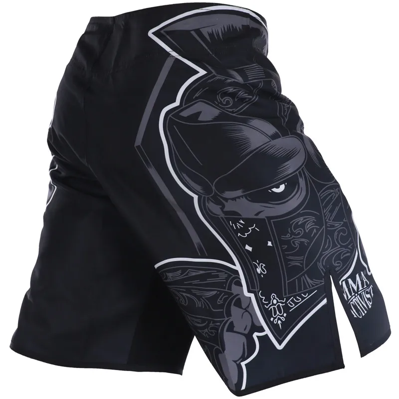 Günstige MMA männer Muay Thai Boxing BJJ Shorts Fitness Atmungsaktive Martial Arts Kampf Boxeo Badehose Schwarz Farbe Trainning Gym Shorts