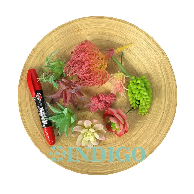 Индиго- 200 шт Мини искусственное суккулентное растение пустыни Роза пластик цветок зеленый завод украшение стола