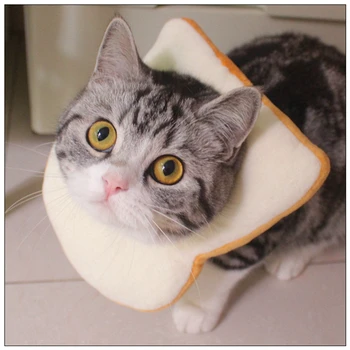 

Creative Toast Pet Costume Soft Bread Slice Collar for Dogs and Cats Pet Photo Props Headgear Soft Edge Elizabeth Circle Collar