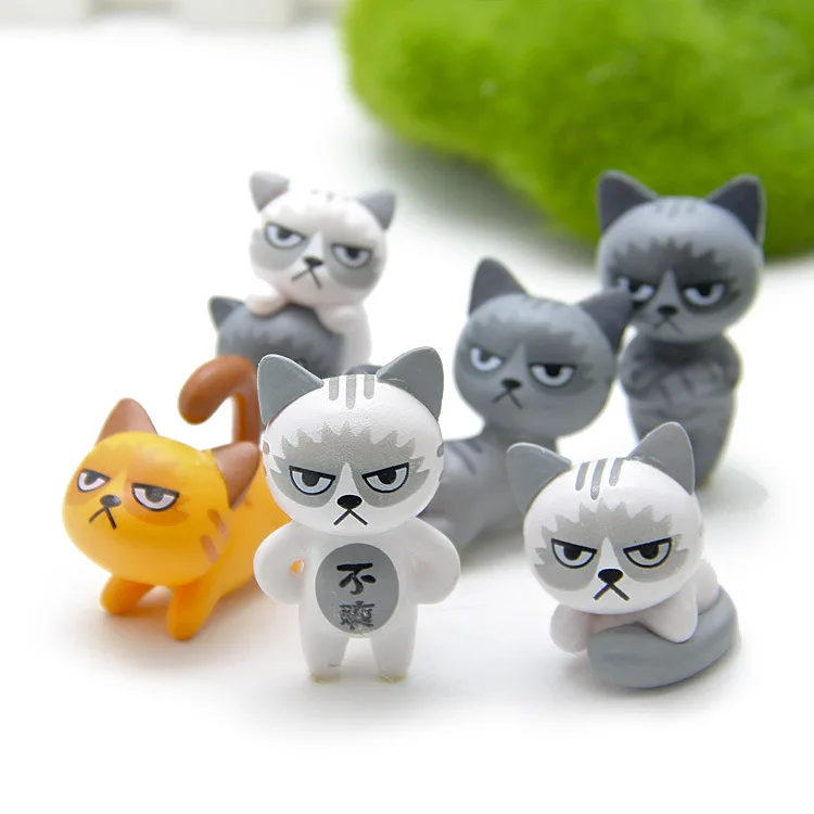 

6 pcs/lot Hot New Vinyl Dolls Sets Angry Cats Action Figures Toys for Children Kids Home Car Decor Animal Toys Set Pet Figure