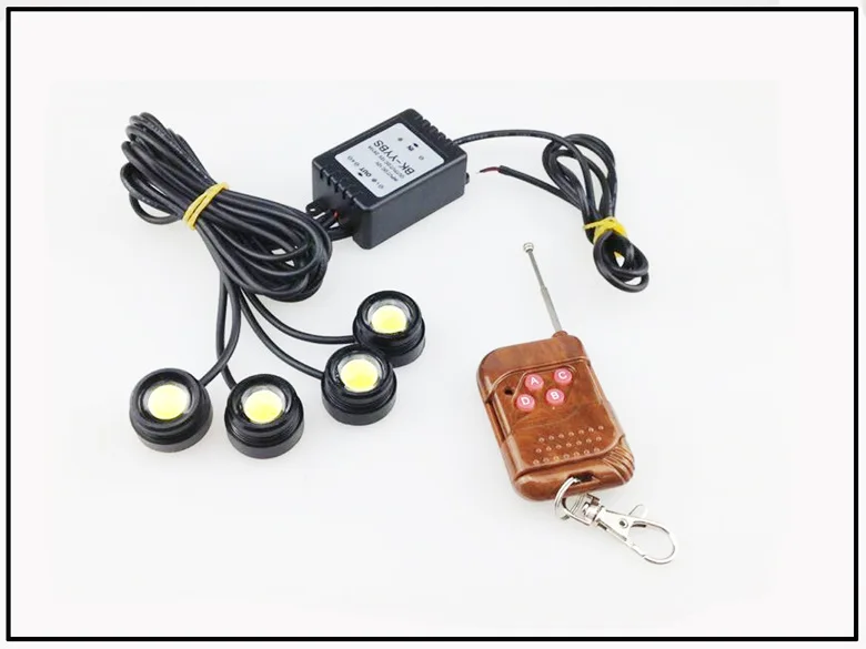 4*3W Орлиный взгляд освещение DRL задняя фара с беспроводным пультом дистанционного