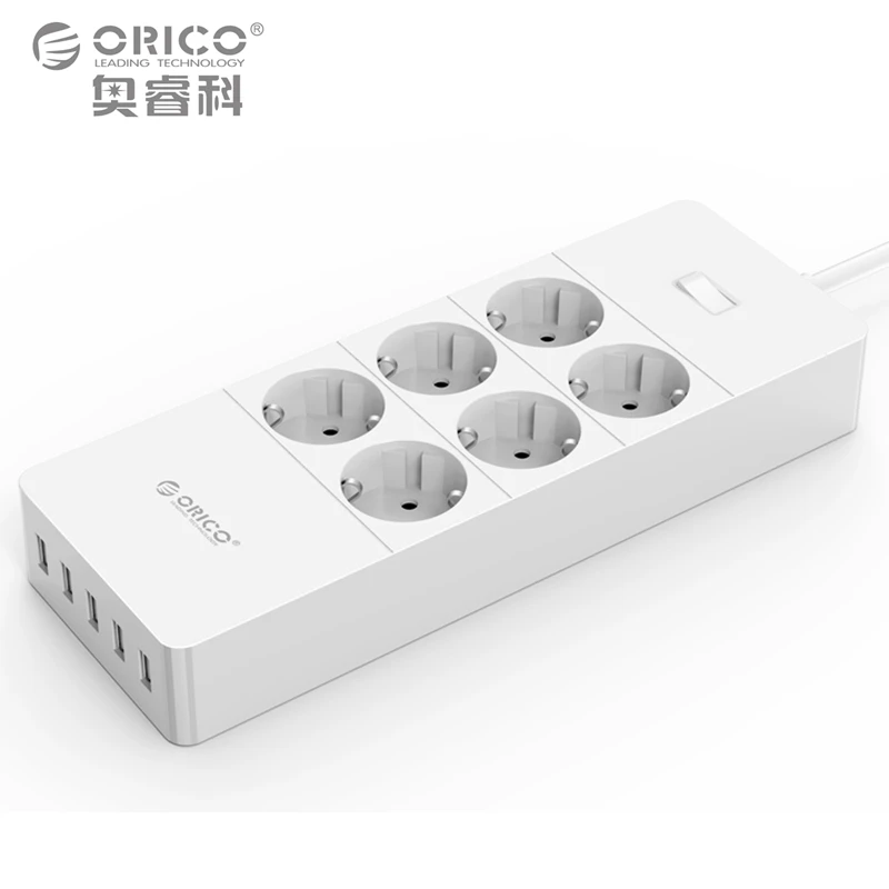 bilder für ORICO Überspannungsschutz Usb-ladegerät Haushaltsgeräte 4 6 8 AC EU Power Strip1.5 Meter Netzkabel mit 5 Port USB Lade Station bilder für ORICO Überspannungsschutz Usb-ladegerät Haushaltsgeräte 4 6 8 AC EU Power Strip1.5 Meter Netzkabel mit 5 Port USB Lade Station
