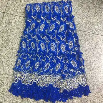 

Stones Appliqued Lace Fabric White High Quality Latest African Lace 2019 Handmade 3D Lace Fabric For Nigerian Party 1061