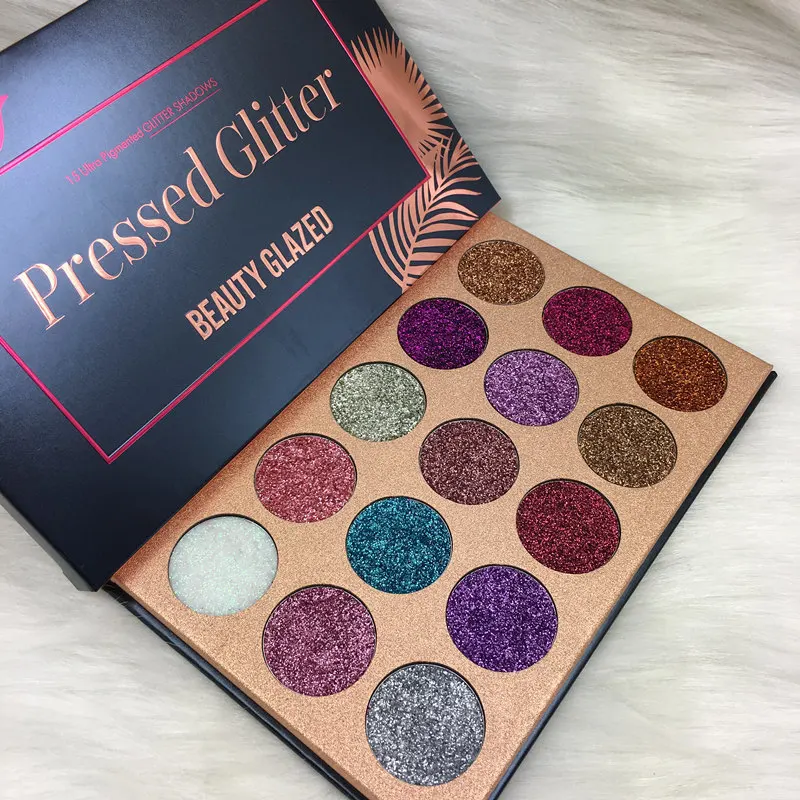 

BEAUTY GLAZED Makeup Glitter Eyeshadow Palette Matte Shimmer Eye shadow Pallete Luminous Natural Shimmer Cosmetics 15 Colors