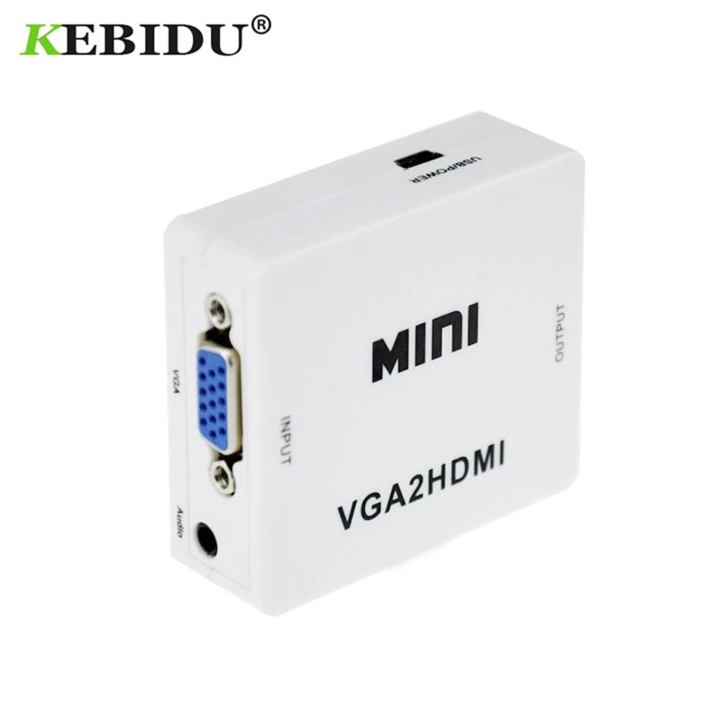 Kebidu 1080P мини VGA к HDMI адаптер Разъем для проектора ПК ноутбук HDTV с конвертер аудио
