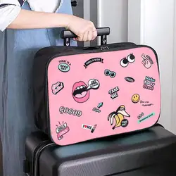 Женщина Мультфильм дорожная сумка для хранения Портативный самолеты интернат мешок большой ёмкость сумка ручные сумки # A02