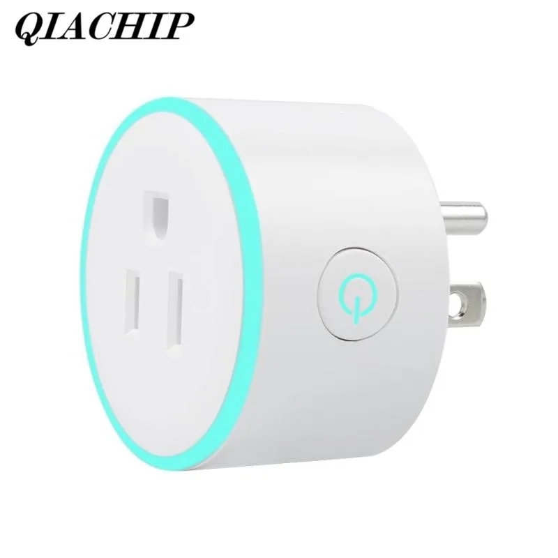 

QIACHIP WiFi Smart Plug Home Smart Socket Work with Amazon Alexa Colorful Breathing Light for Smartphone US Plug DS35
