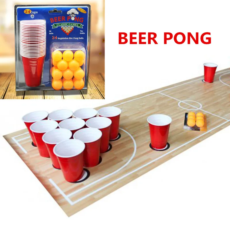 

Classic Party Cups with 24 Balls Beer Pong Cup Kit Games Accessories