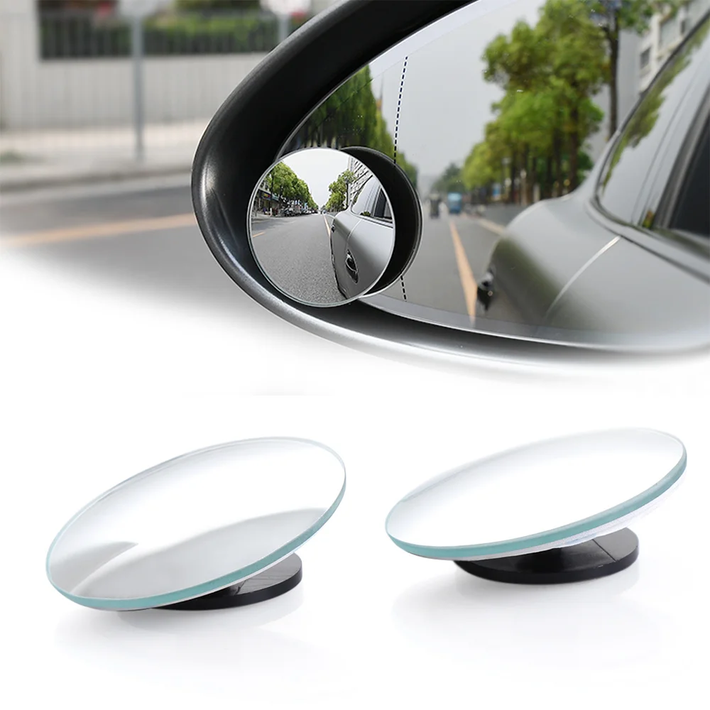 

1 pair 360 Degree frameless ultrathin Wide Angle Round Convex Blind Spot mirror for parking Rear view mirror high quality
