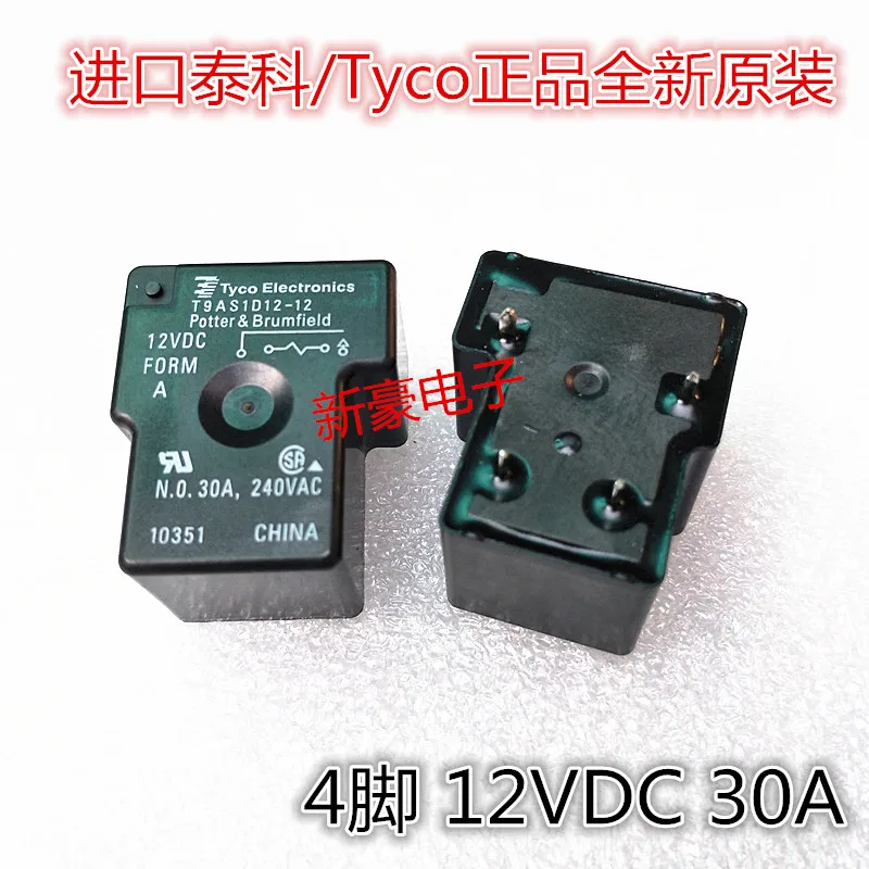 2 шт./лот Новый и оригинальный T9AS1D12 12 4PIN 12VDC 30A 240VAC|relay 12vdc|12vdc 30a12vdc relay |