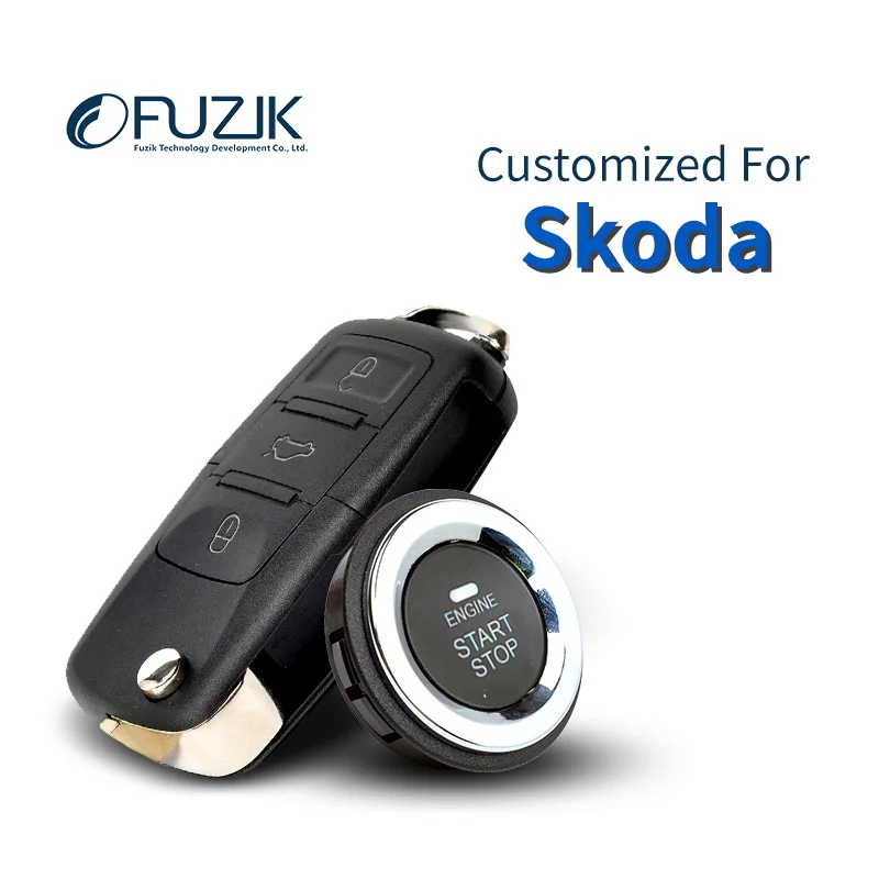 

Fuzik Keyless Go Smart Key Keyless Entry Remote start Push Botton for skoda fabia rapid spaceback octavia yeti superb