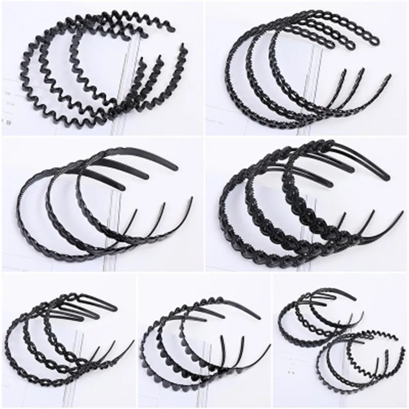 

3pc/lot Fashion Adult Black Hair Hccessories Braid Teeth Hair band Lady Plastic Hairbands Headband DIY Tools