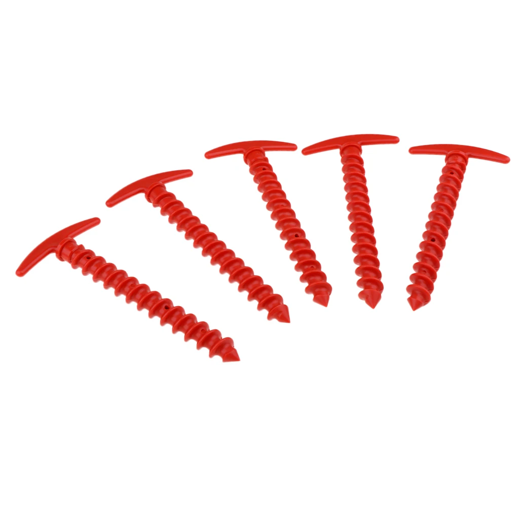 5pcs Plastic Stakes Small Tarp Stakes Tent Spikes for Sand Lawn Beach Blankets Compact Lightweight Tent Pegs