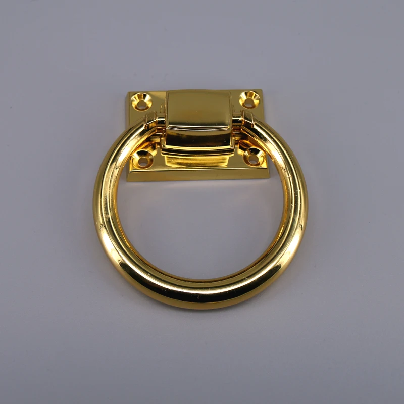 

2PCS Gold Modern Zinc Alloy Shaky Drop Rings Furniture Handles Door Wooden Chair Sofas Pull 80mm Diameter