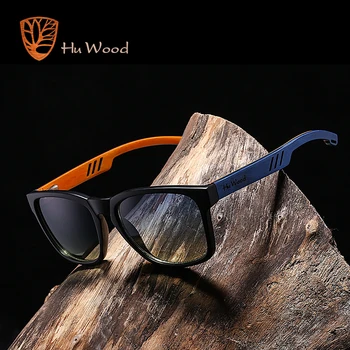 HU WOOD Brand Design Polarized Sunglass Skateboard Wood Sunglasses For Men Women Lenses Driving gafas de sol mujer
