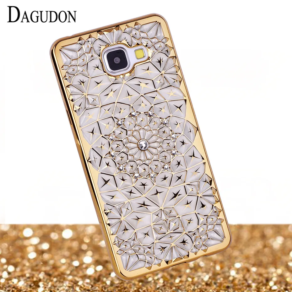 Dagudon Роскошные ТПУ Алмаз чехол для Samsung Galaxy A5 2016 Bling золота мягкий A510F телефон сумка
