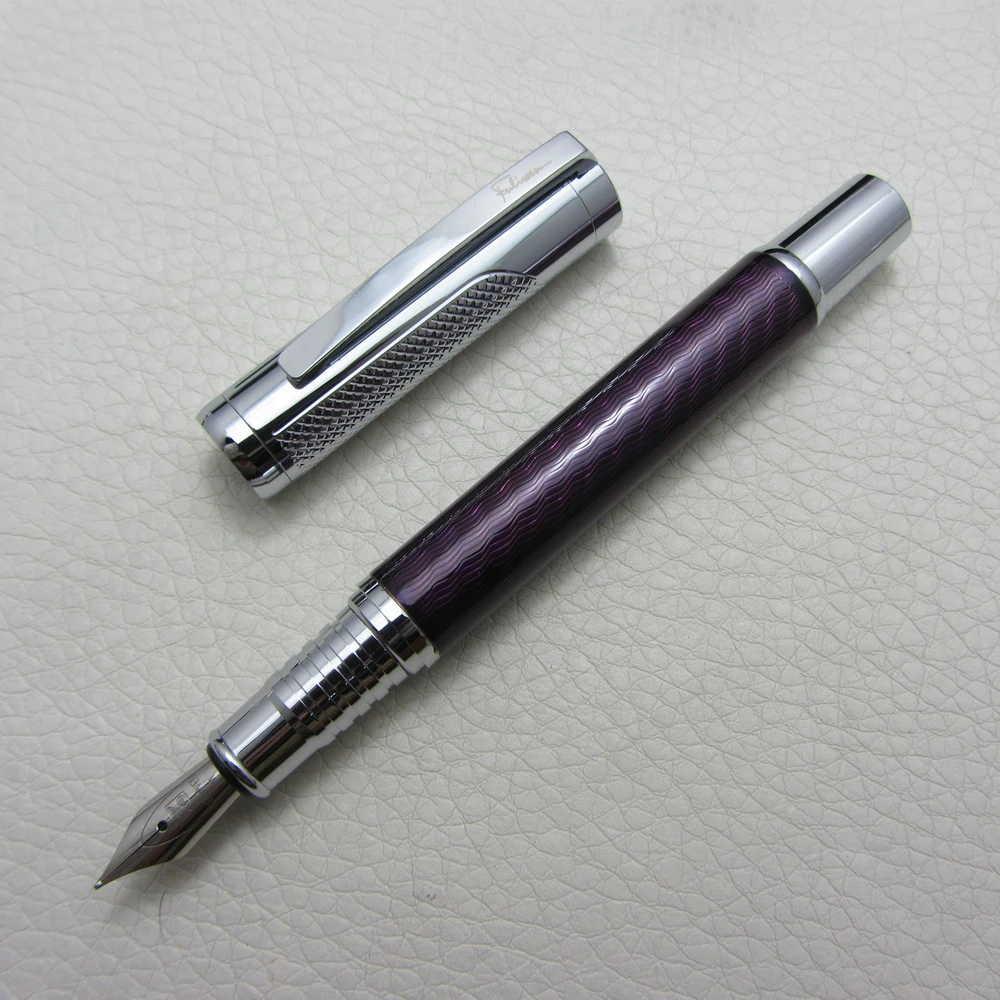 Fuliwen Fountain Pen Purple ripple M Nib Level Heavy Pen F9012in