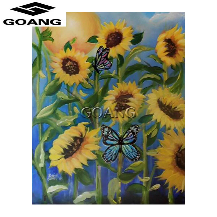 

Diamond Embroidery Rhinestone Mosaic Painting Sunflowers with Butterflies 5d diamond painting cross stitch sets room decor