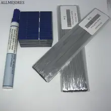 ALLMEJORES 40pcs Solar cell 52mmx52mm 0.43W/pcs + Enough Tab wire and bus wire +flux pen for DIY solar panel and charger
