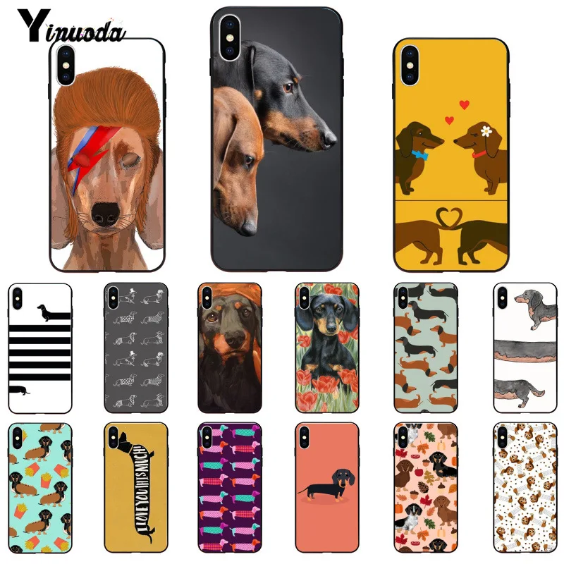 Yinuoda Dachshund Silhouette Dog TPU Soft Silicone Black Phone Case for iPhone 8 7 6 6S Plus 5 5S SE XR X XS MAX Coque Shell Yinuoda Dachshund Silhouette Dog TPU Soft Silicone Black Phone Case for iPhone 8 7 6 6S Plus 5 5S SE XR X XS MAX Coque Shell