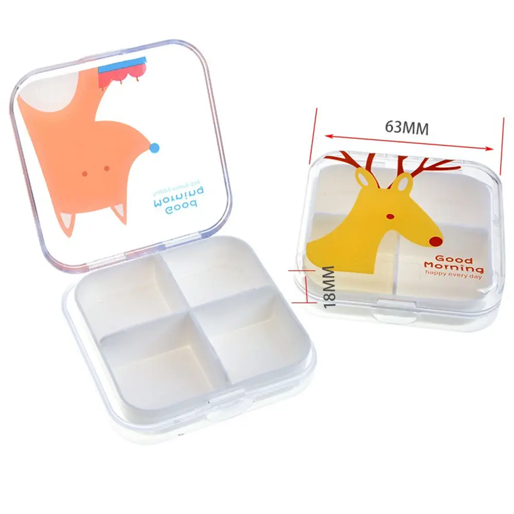 Портативный мини-мультяшный пластиковый чехол для таблеток, медицинский чехол для здорового ухода, пустая коробка для лекарств для накладных ресниц