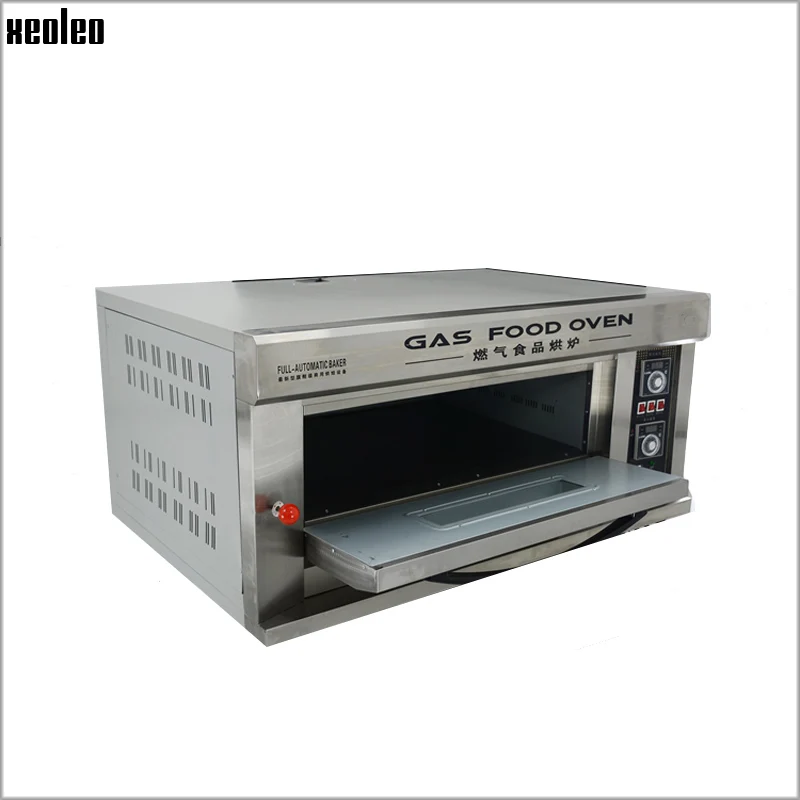 XEOLEO Commercial Gas oven Bread oven Bread baking machine Stainless steel 1layer 2 plates Bakery equipment with Digital Timer