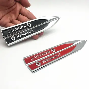 

FDIK 2pcs/set FOR Renault Car Fender side Badge Decal rear trunk Sticker Megane Latitude Vel Satis captur FRENDZY CLIO koleos