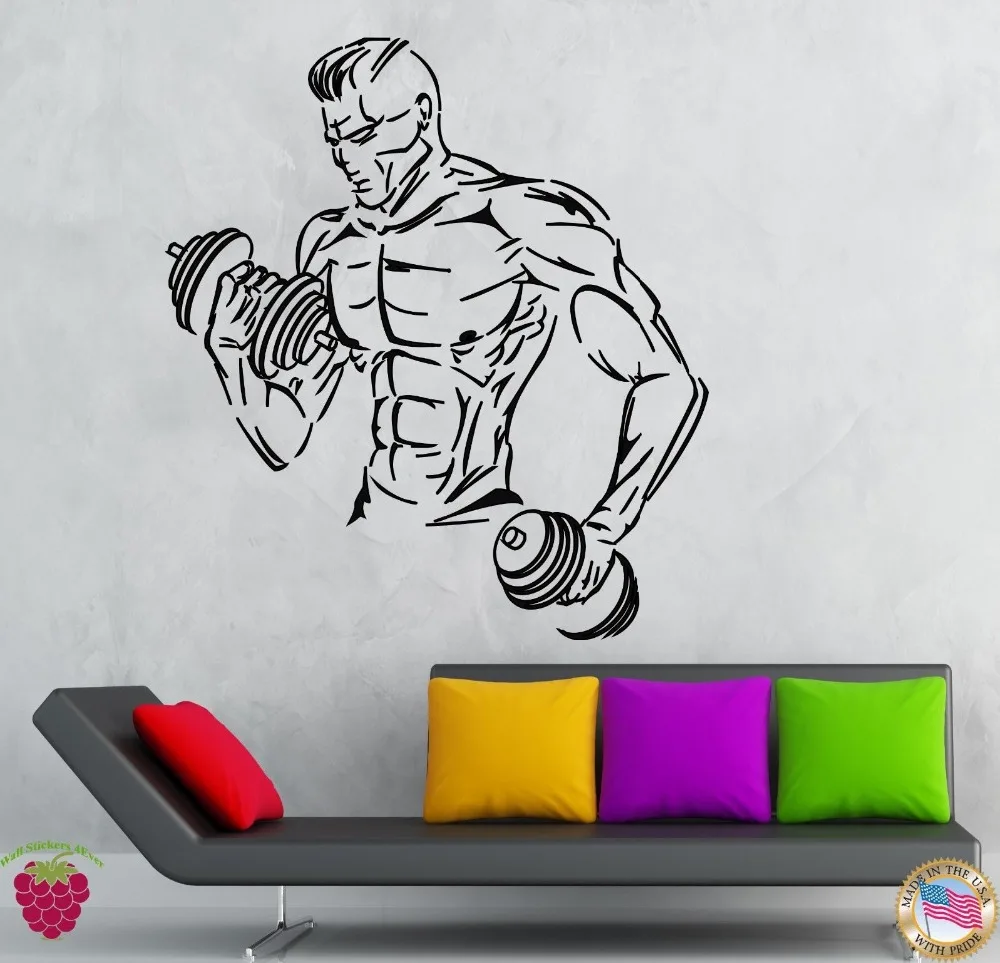 Wall Stickers Vinyl DecaI Gym Sports Bodybuilding Fitness Wall Decor