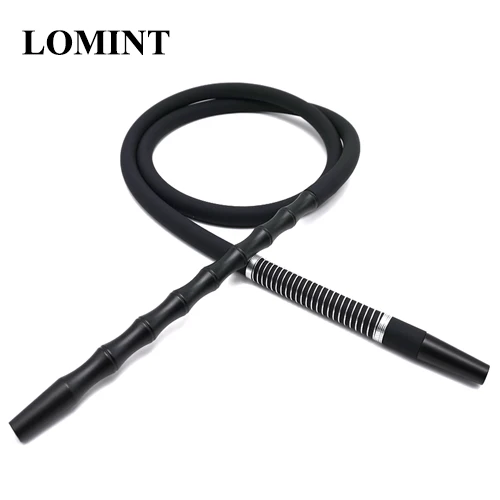 LOMINT утолщенные алюминиевые кончики рта шланг для кальяна силиконовая трубка бамбуковая ручка 1 шт. пружина Narguile Nargile аксессуары - Цвет: Black