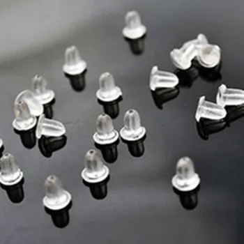 d001. 100 / Lot Earrings Jewelry Accessories Bullet Plastic Ear Plugging / Blocked, Earring Back, Diy